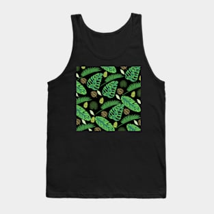 Palm Escapade_Black Background Tank Top